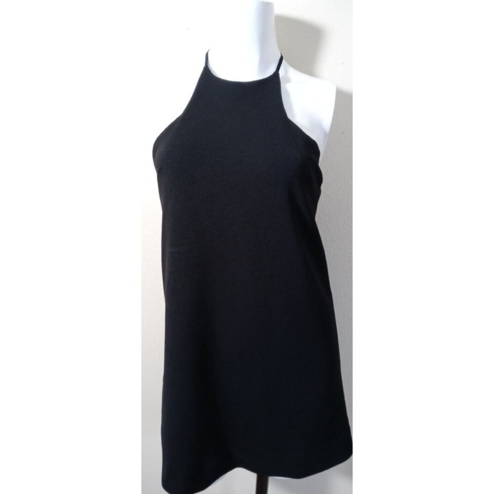 Silence+Noise Size XS Black Sleeveless Mini Lined Dress zippers.
